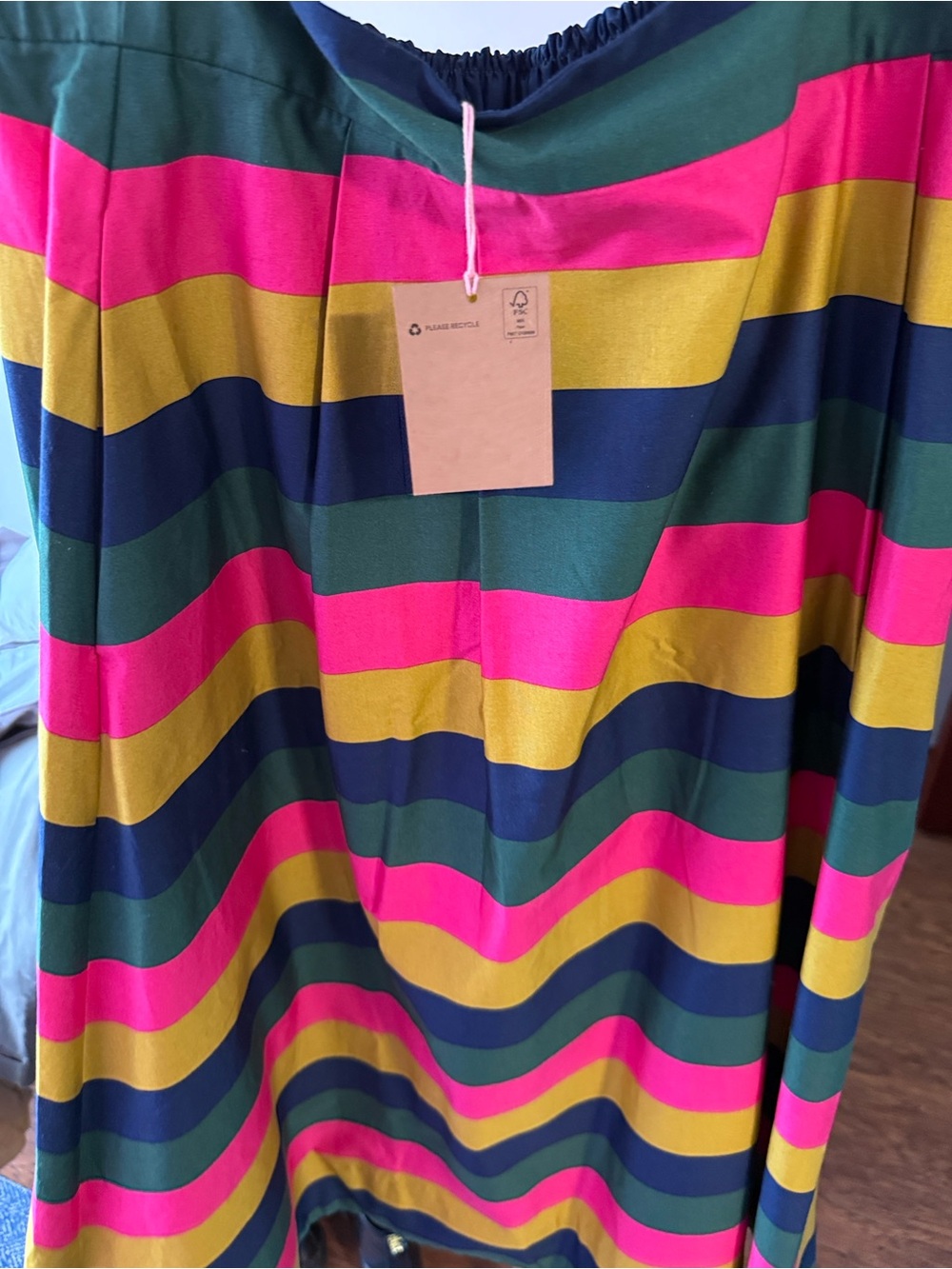 NWT Boden Isabella Cotton Sateen Skirt
Pine, Multi Stripe With Pockets - Picture 6 of 8